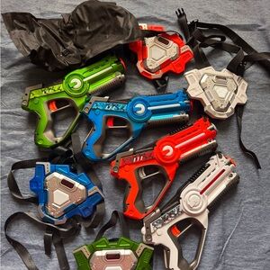 Laser Tag Blaster Set - Red, Blue, Green, Silver